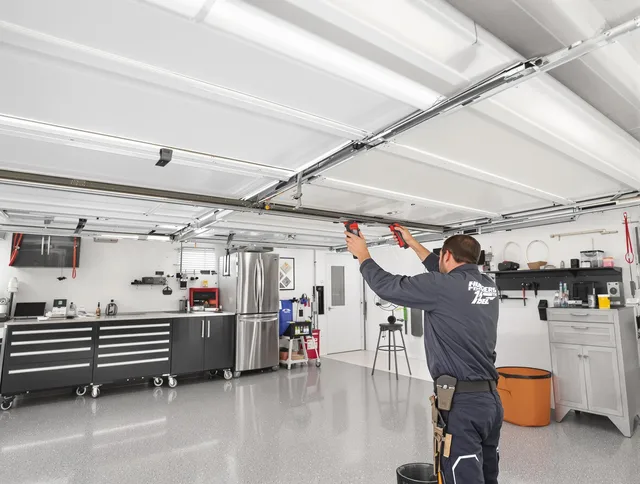 Overhead garage door repair service by La Mirada Garage Door Repair in La Mirada