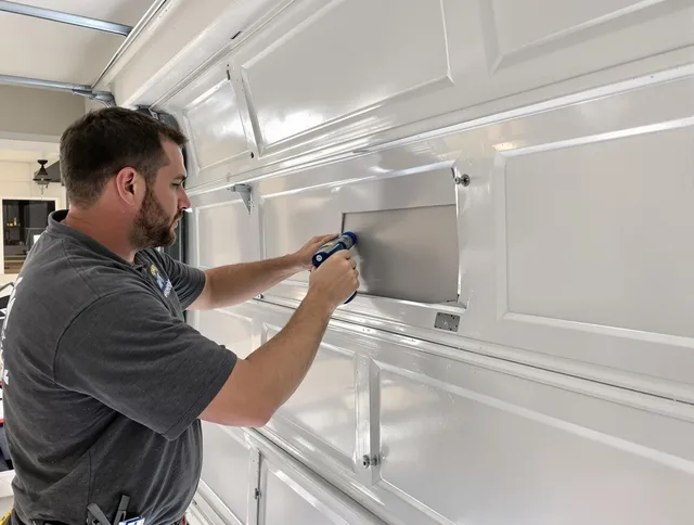 Garage door panel repair by La Mirada Garage Door Repair in La Mirada