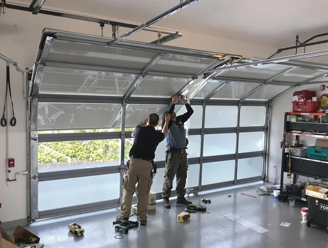 La Mirada Garage Door Repair expert performing precise panel replacement on La Mirada garage door