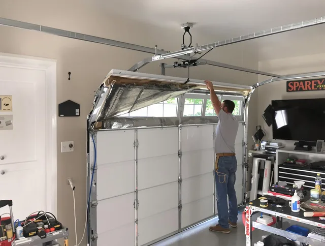Garage door section replacement by La Mirada Garage Door Repair in La Mirada
