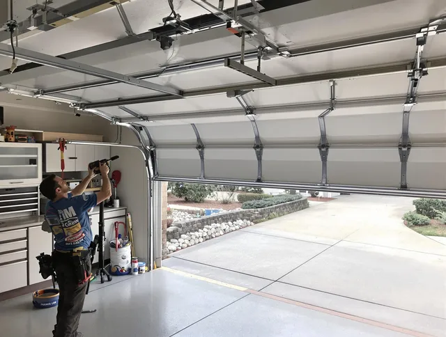 Garage door track repair service by La Mirada Garage Door Repair in La Mirada